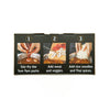 Instructions for preparing a dish with images and text on a black background